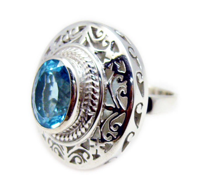 exquisite Blue Topaz 925 Sterling Silver Blue Ring genuine supplies US