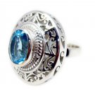 exquisite Blue Topaz 925 Sterling Silver Blue Ring genuine supplies US