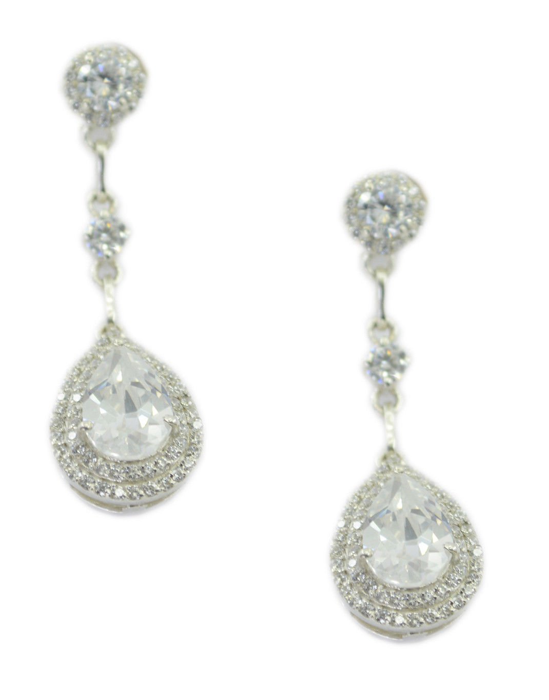 splendid White CZ 925 Sterling Silver White Earring genuine wholesales US