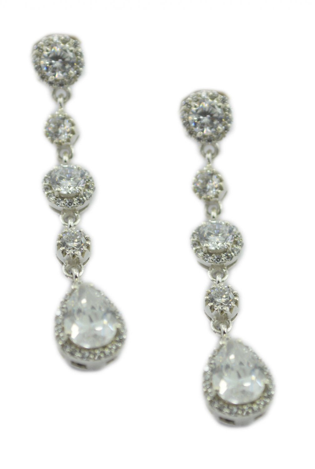 appealing White CZ 925 Sterling Silver White Earring genuine india US