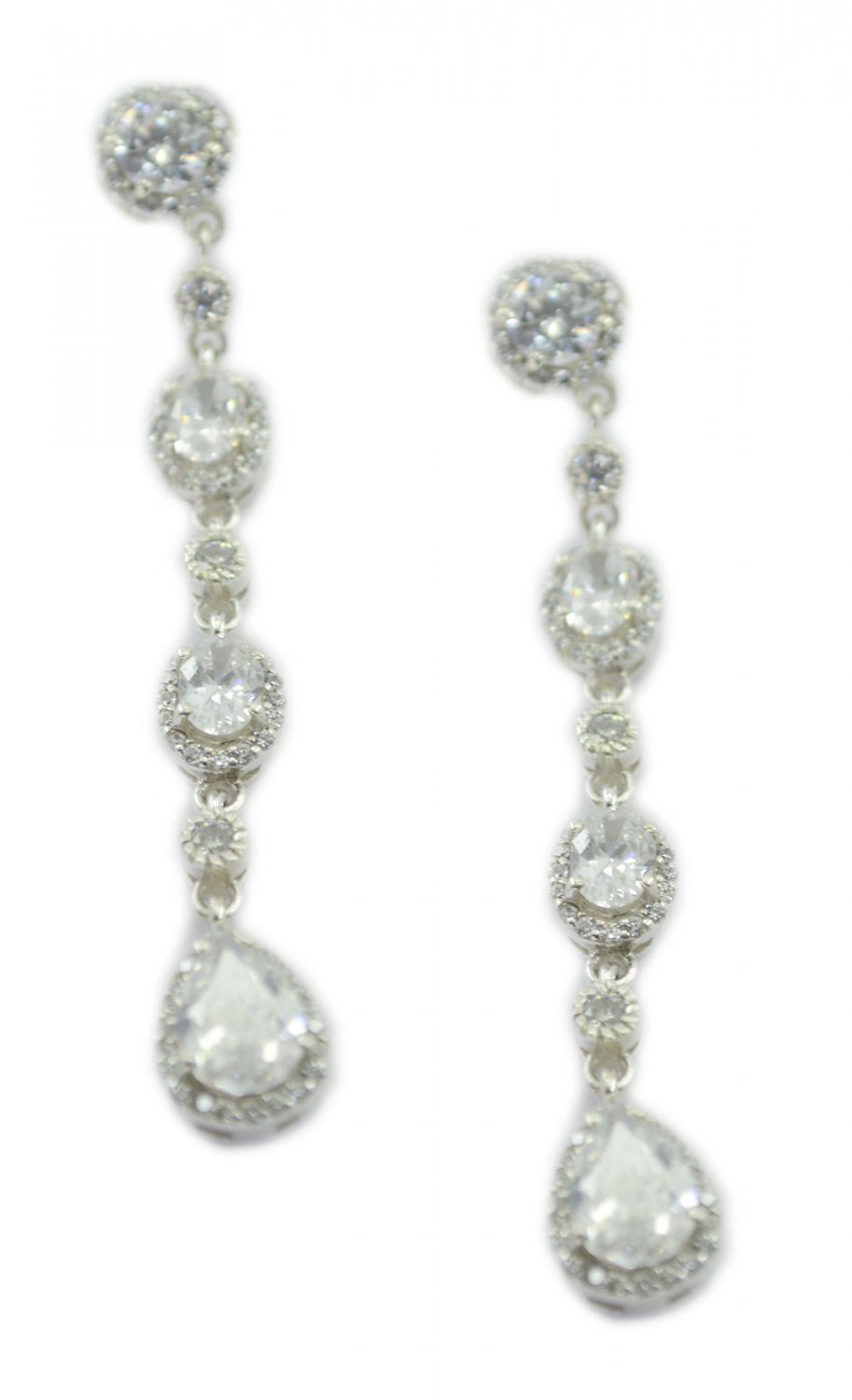adorable White CZ 925 Sterling Silver White Earring Natural jaipur US