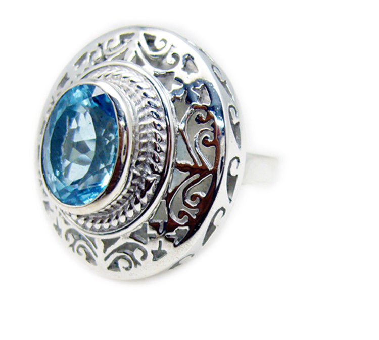 pulchritudinous Blue Topaz 925 Sterling Silver Blue Ring Natural supply US