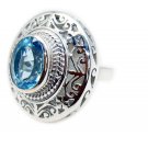 pulchritudinous Blue Topaz 925 Sterling Silver Blue Ring Natural supply US