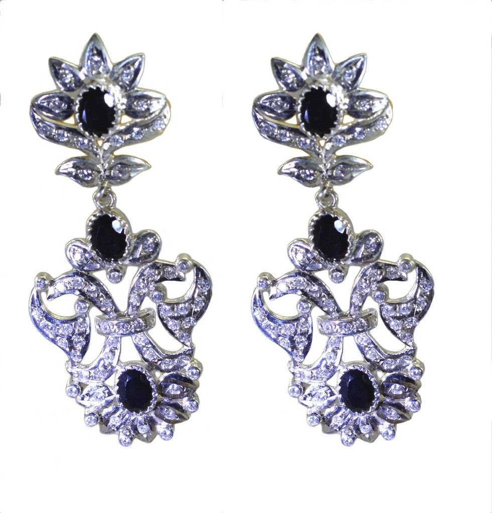 pleasing Black onyx 925 Solid Sterling Silver Black Earring genuine jewellery US
