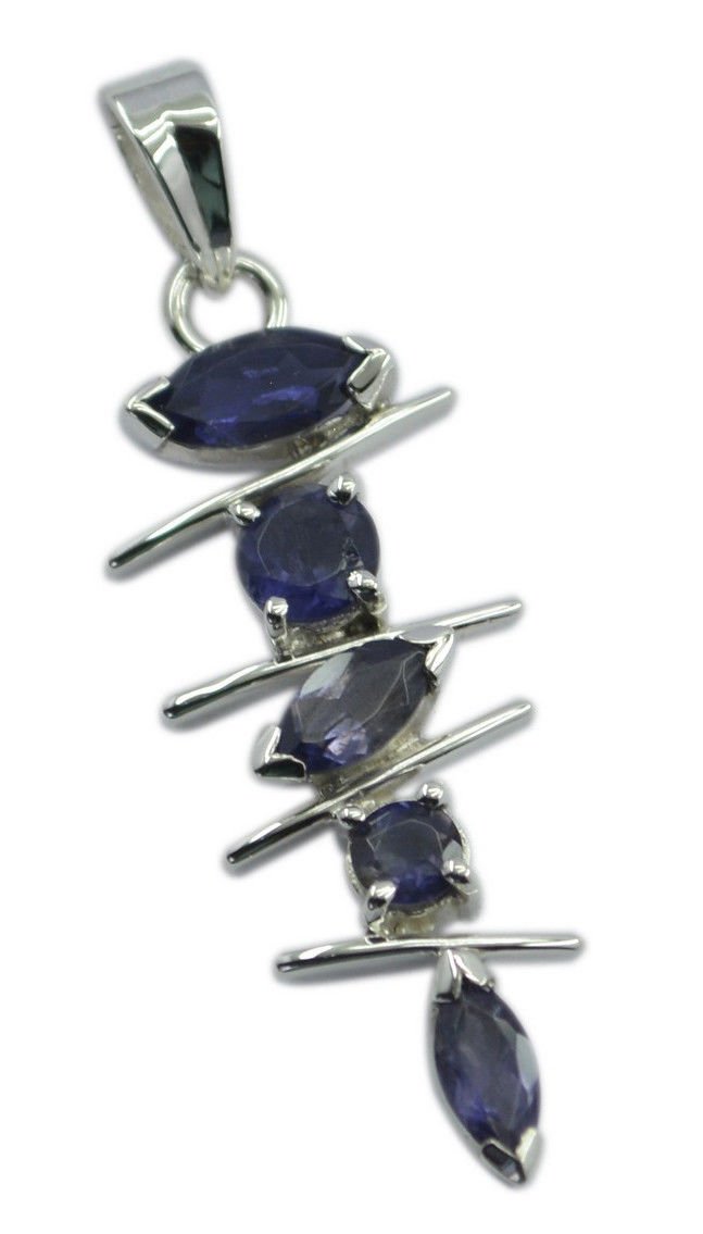 bewitching Iolite 925 Sterling Silver Blue Pendant genuine suppiler US