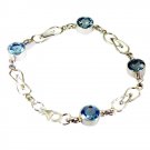 bewitching Blue Topaz Solid Sterling Silver Blue Bracelet Natural Designer US