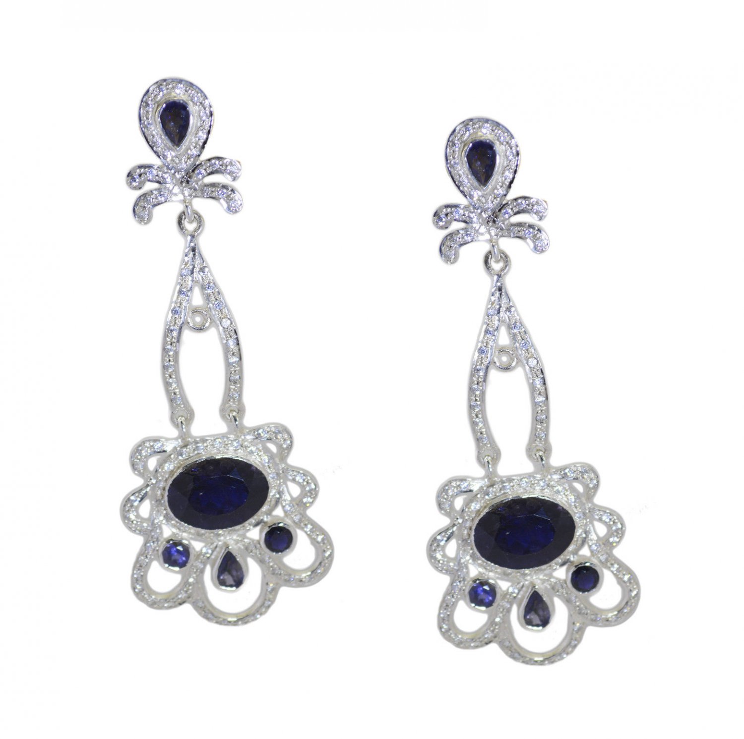 attractive Black onyx 925 Solid Sterling Silver Black Earring genuine india US