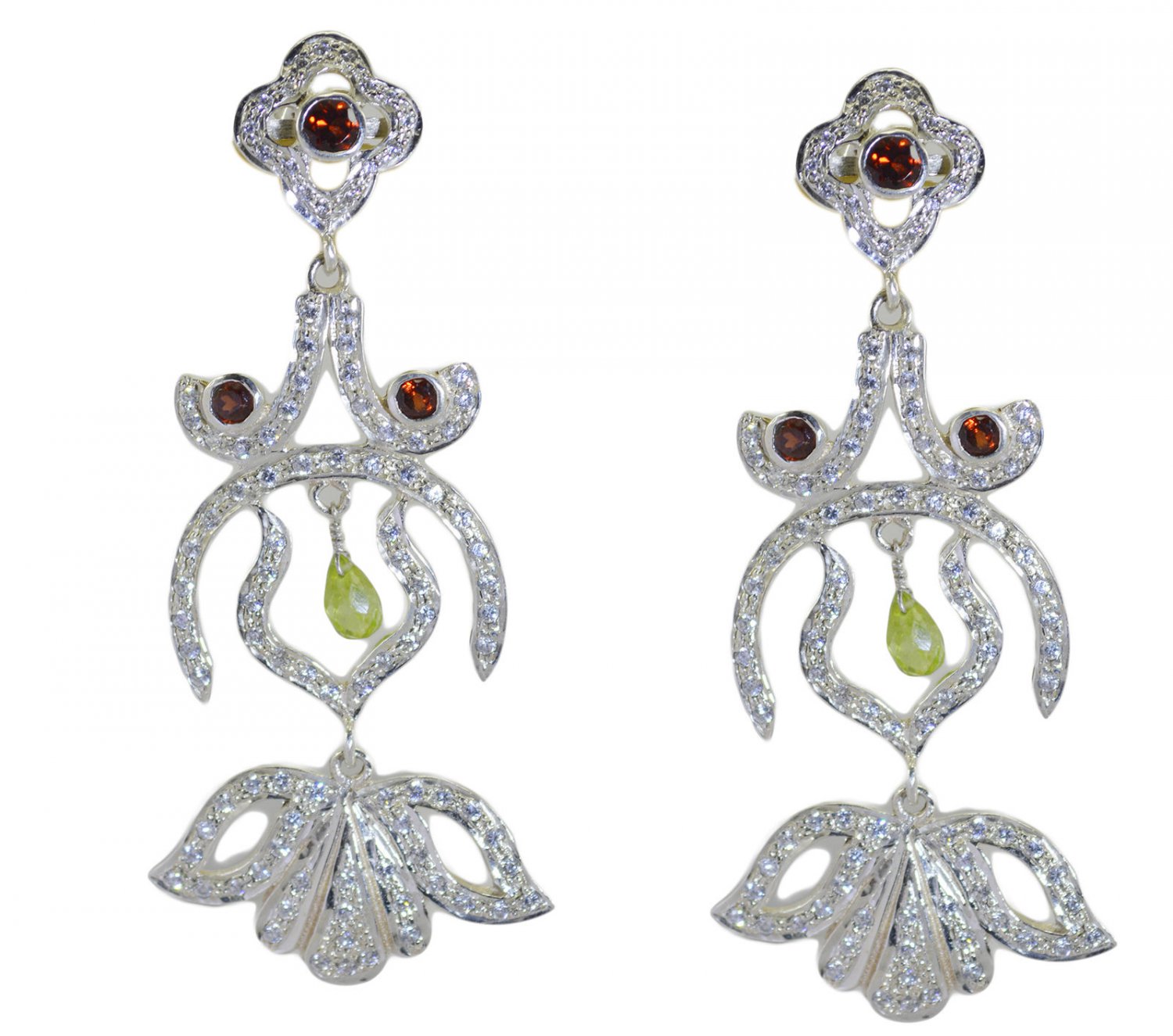 exquisite Garnet 925 Solid Sterling Silver Red Earring Natural supplies US