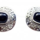 adorable Black Onyx 925 Sterling Silver Black Earring Natural regular US