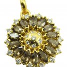 exquisite Smoky Quartz Gold Plated Brown Pendant Glass supply US