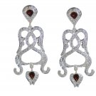 splendiferous Garnet 925 Solid Sterling Silver Red Earring Natural normaly US