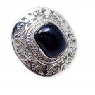 fine-looking Black Onyx 925 Sterling Silver Black Ring Natural Designer US