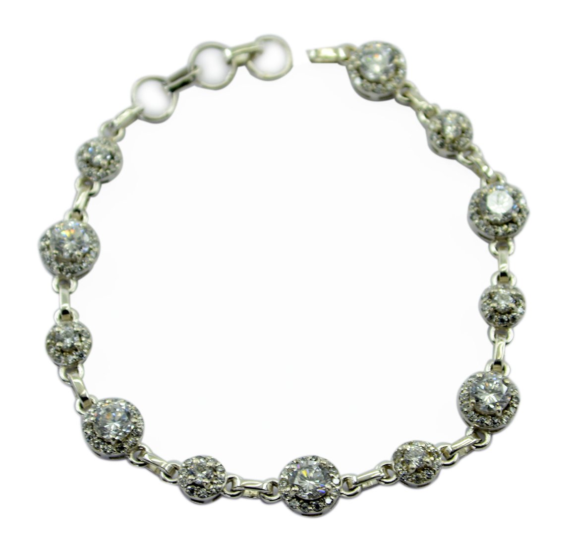 handsome White CZ 925 Sterling Silver White Bracelet genuine Designer US