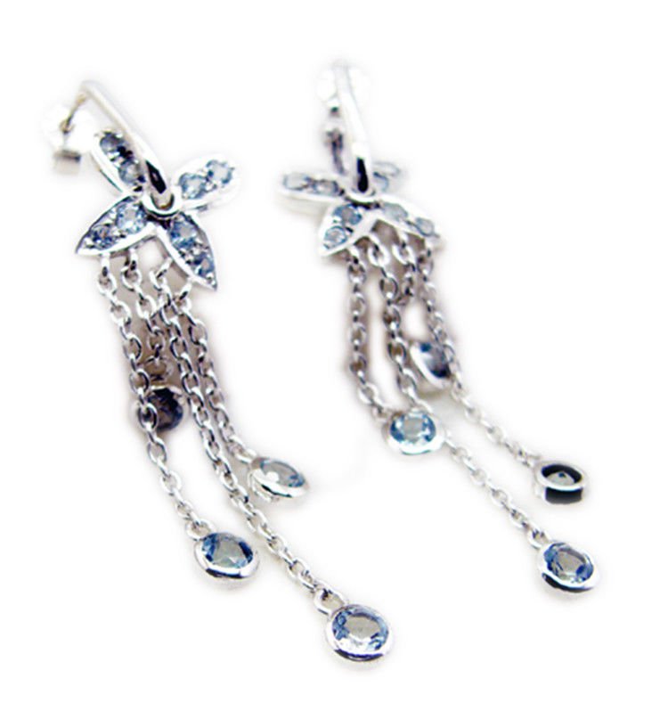 cute Blue Topaz 925 Sterling Silver Blue Earring Natural casually US