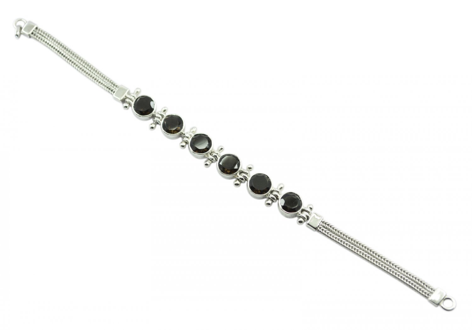 ideal Smoky Quartz 925 Sterling Silver Brown Bracelet Natural gemstones US