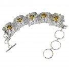 splendid Citrine 925 Solid Sterling Silver Yellow Bracelet Natural indian US