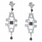 fair Garnet 925 Solid Sterling Silver Red Earring genuine simply US