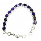 gorgeous Amethyst 925 Solid Sterling Silver Purple Bracelet Natural exporter US
