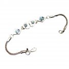 fine-looking Blue Topaz Solid Sterling Silver Blue Bracelet genuine normaly US