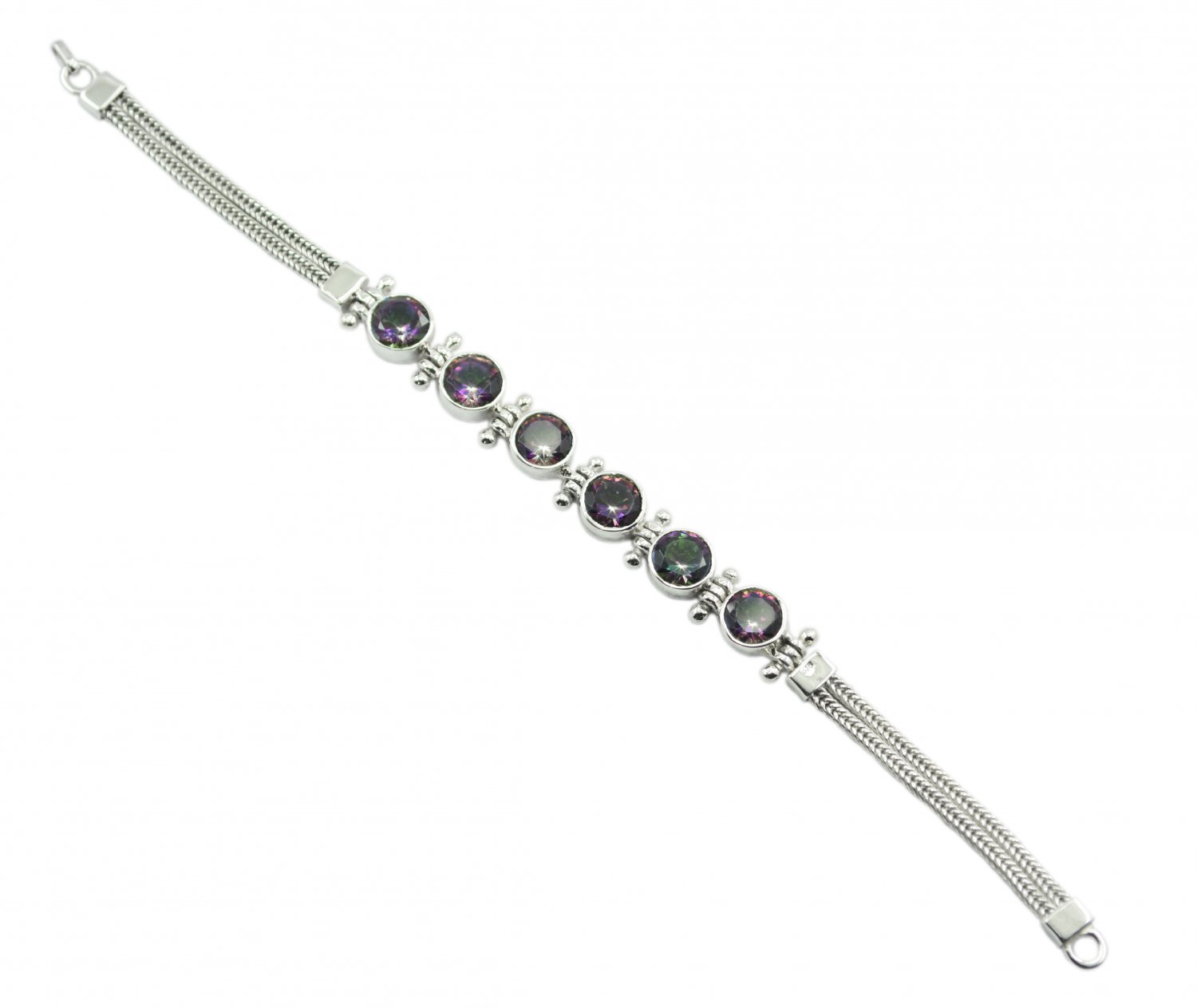 attractive Mystic Quartz 925 Sterling Silver Multi Bracelet Natural common US
