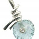 cute Blue Topaz 925 Sterling Silver Blue Pendant Natural regular US