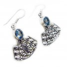 pleasing Blue Topaz 925 Sterling Silver Blue Earring genuine gemstone US