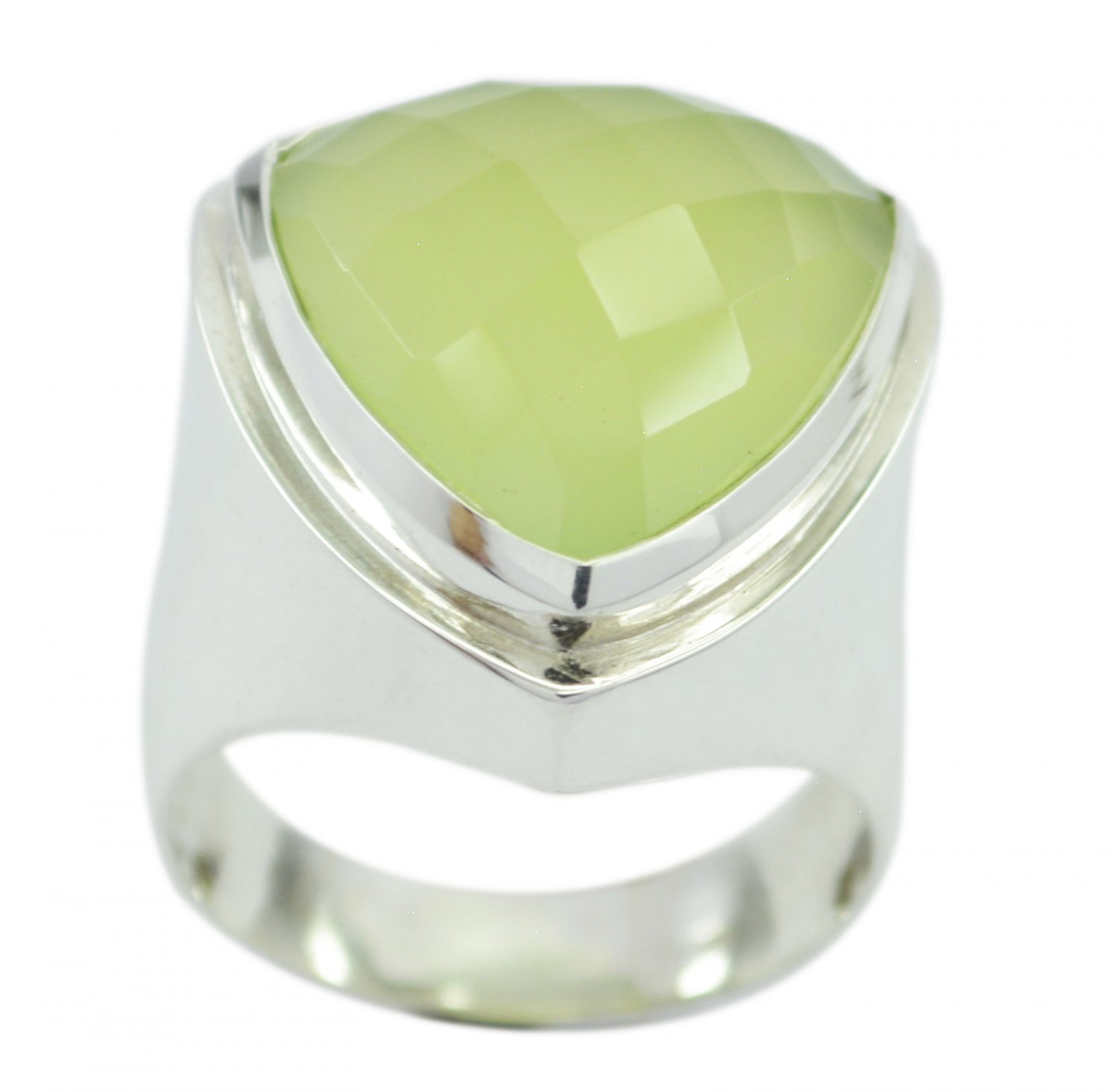 charming Prehnite 925 Sterling Silver Green Ring Natural common US