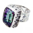 resplendent Mystic Quartz 925 Sterling Silver Multi Ring genuine supplies US