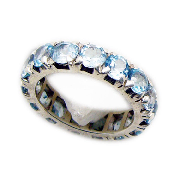 appealing Blue Topaz 925 Sterling Silver Blue Ring Natural wholesales US