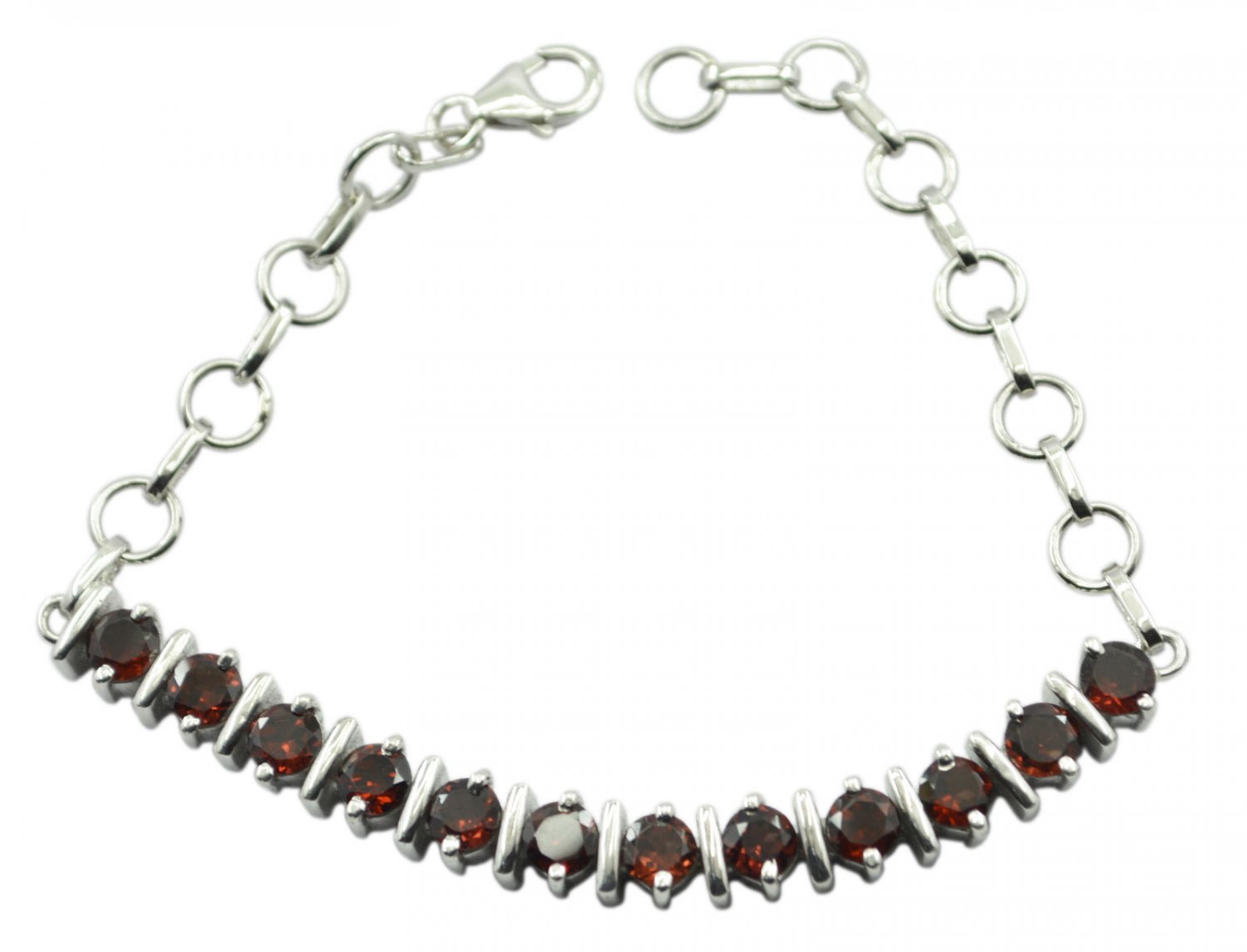 pulchritudinous Garnet 925 Sterling Silver Red Bracelet Natural jewellery US