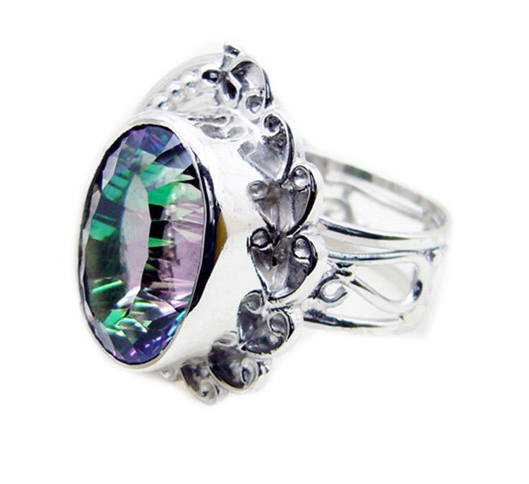 pleasing Mystic Quartz 925 Sterling Silver Multi Ring Natural suppiler US