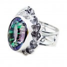 pleasing Mystic Quartz 925 Sterling Silver Multi Ring Natural suppiler US