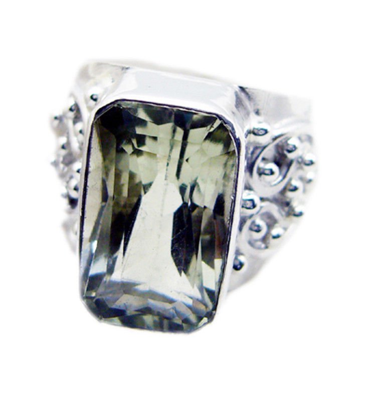 gorgeous Green Amethyst 925 Sterling Silver Green Ring genuine freely US