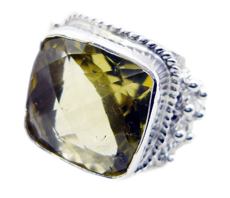 resplendent Lemon Quartz 925 Sterling Silver Yellow Ring Natural gemstones US