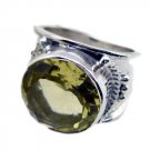 attractive Lemon Quartz 925 Sterling Silver Yellow Ring genuine jewellery US
