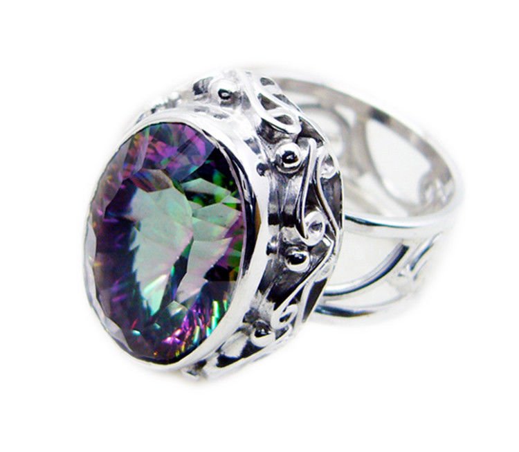 fine-looking Mystic Quartz 925 Sterling Silver Multi Ring genuine wholesale US