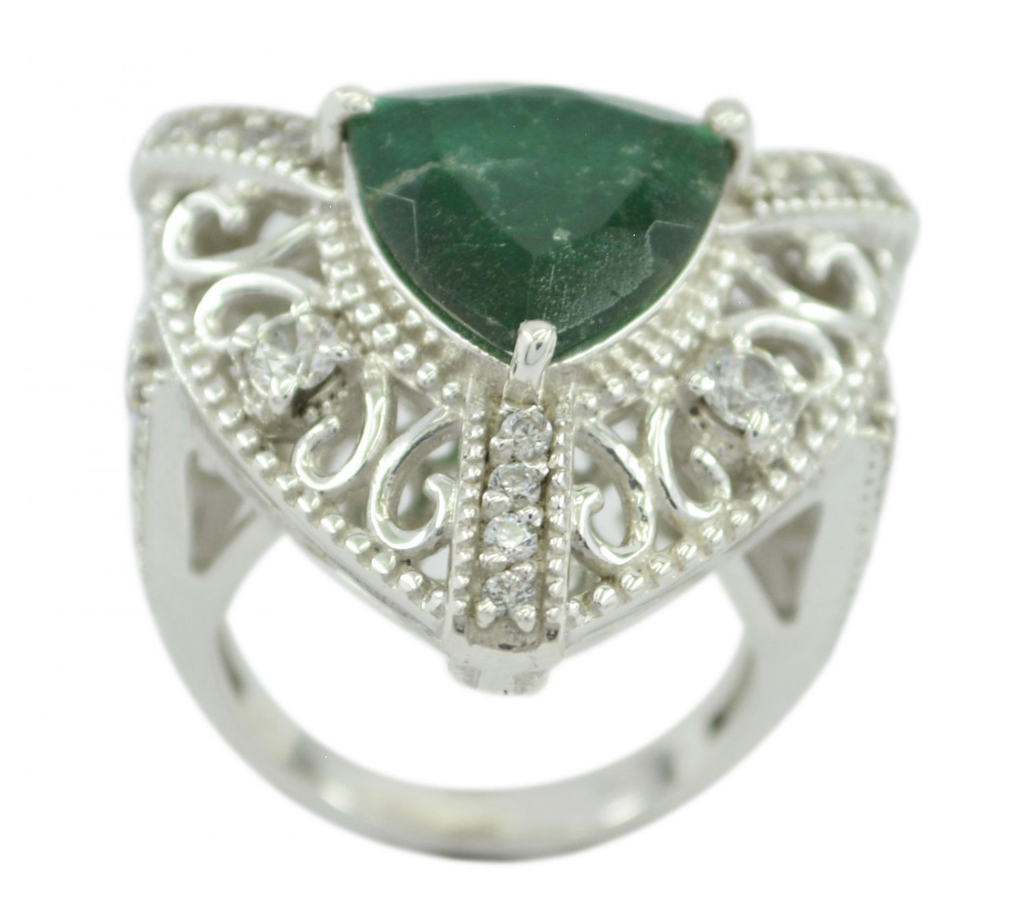 splendid Indian Emerald 925 Sterling Silver Green Ring Natural supply US