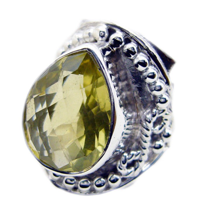 comely Lemon Quartz 925 Sterling Silver Yellow Ring genuine common US