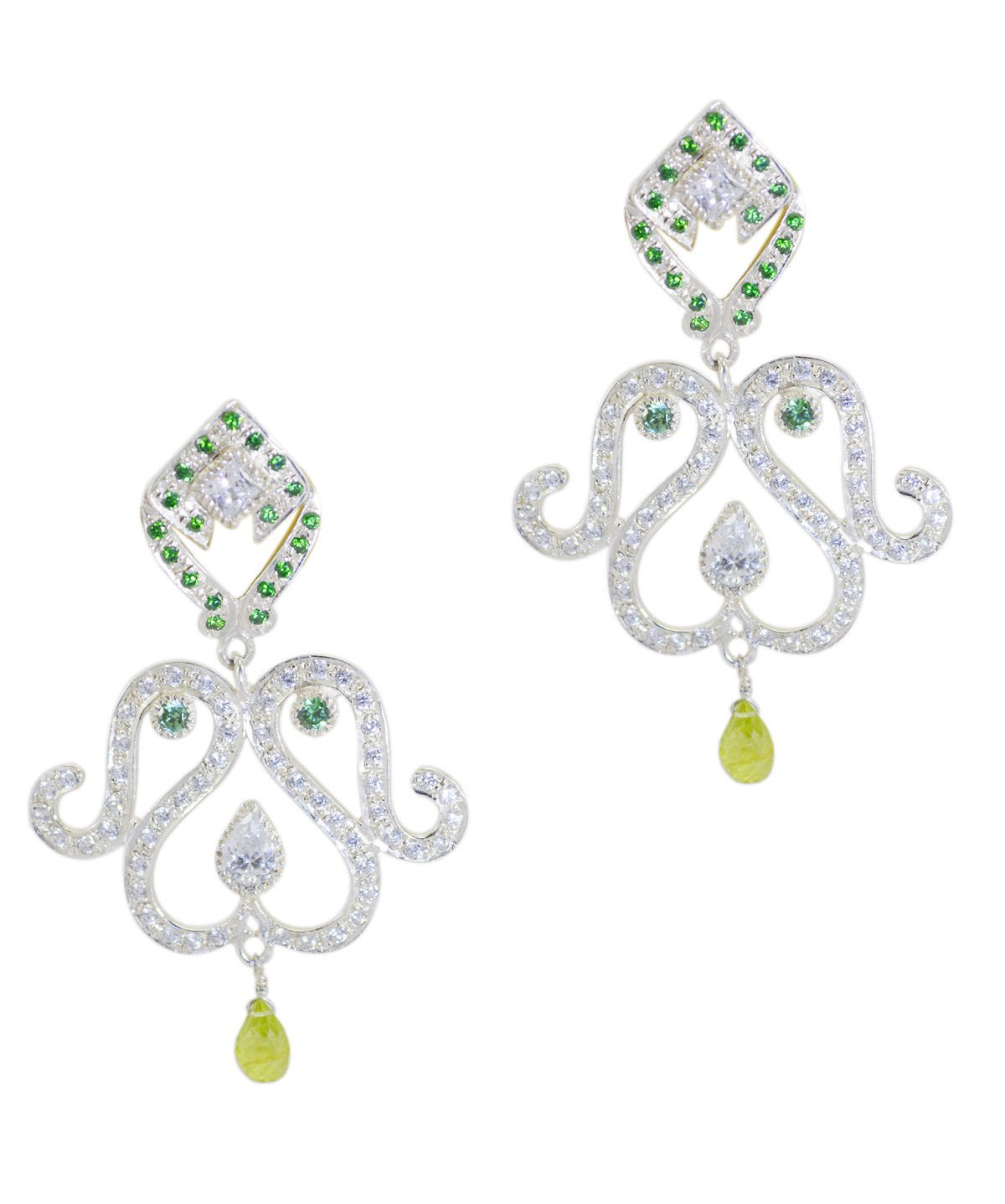 fine-looking Multi CZ 925 Solid Sterling Silver Multi Earring Natural common US