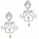 fine-looking Multi CZ 925 Solid Sterling Silver Multi Earring Natural common US