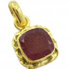 splendid Indian Ruby Gold Plated Red Pendant Glass gemstones US