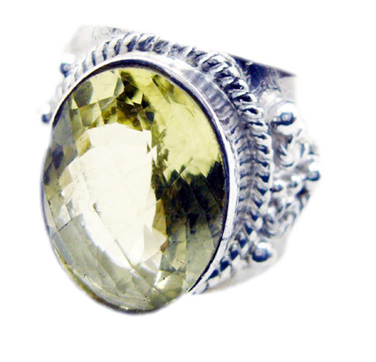 gorgeous Lemon Quartz 925 Sterling Silver Yellow Ring Natural jewelry US