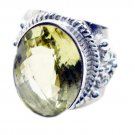 gorgeous Lemon Quartz 925 Sterling Silver Yellow Ring Natural jewelry US