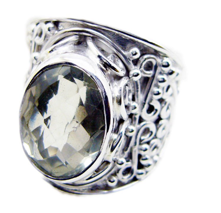 grand Green Amethyst 925 Sterling Silver Green Ring Natural regular US