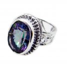 comely Mystic Quartz 925 Sterling Silver Multi Ring Natural supply US