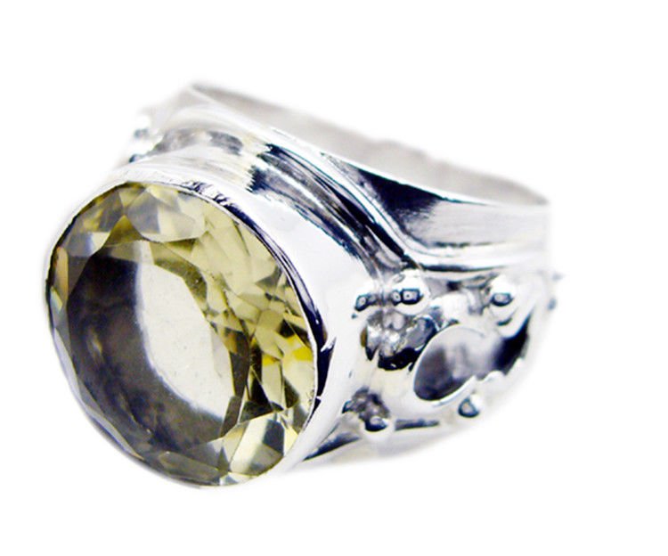 bonnie Lemon Quartz 925 Sterling Silver Yellow Ring Natural indian US