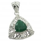 excellent Indian Emerald 925 Sterling Silver Green Pendant genuine handmade US