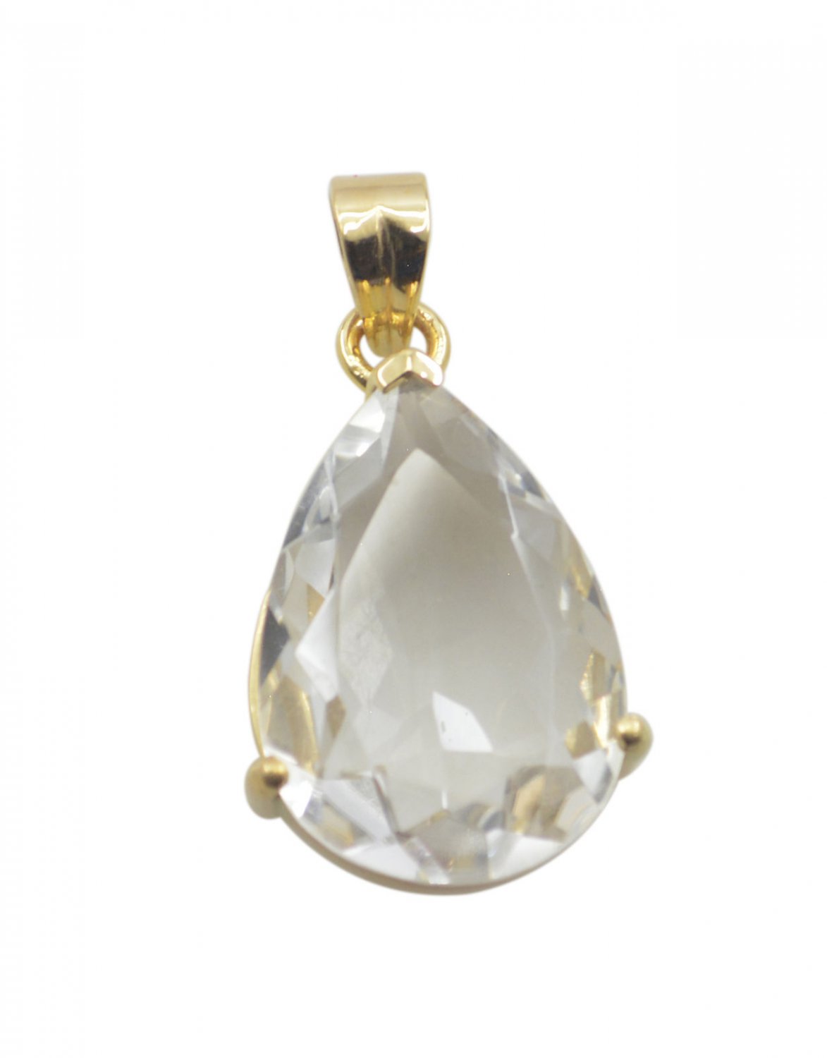 comely Crystal Quartz Gold Plated White Pendant Fashion normaly US