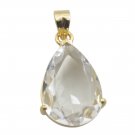 comely Crystal Quartz Gold Plated White Pendant Fashion normaly US