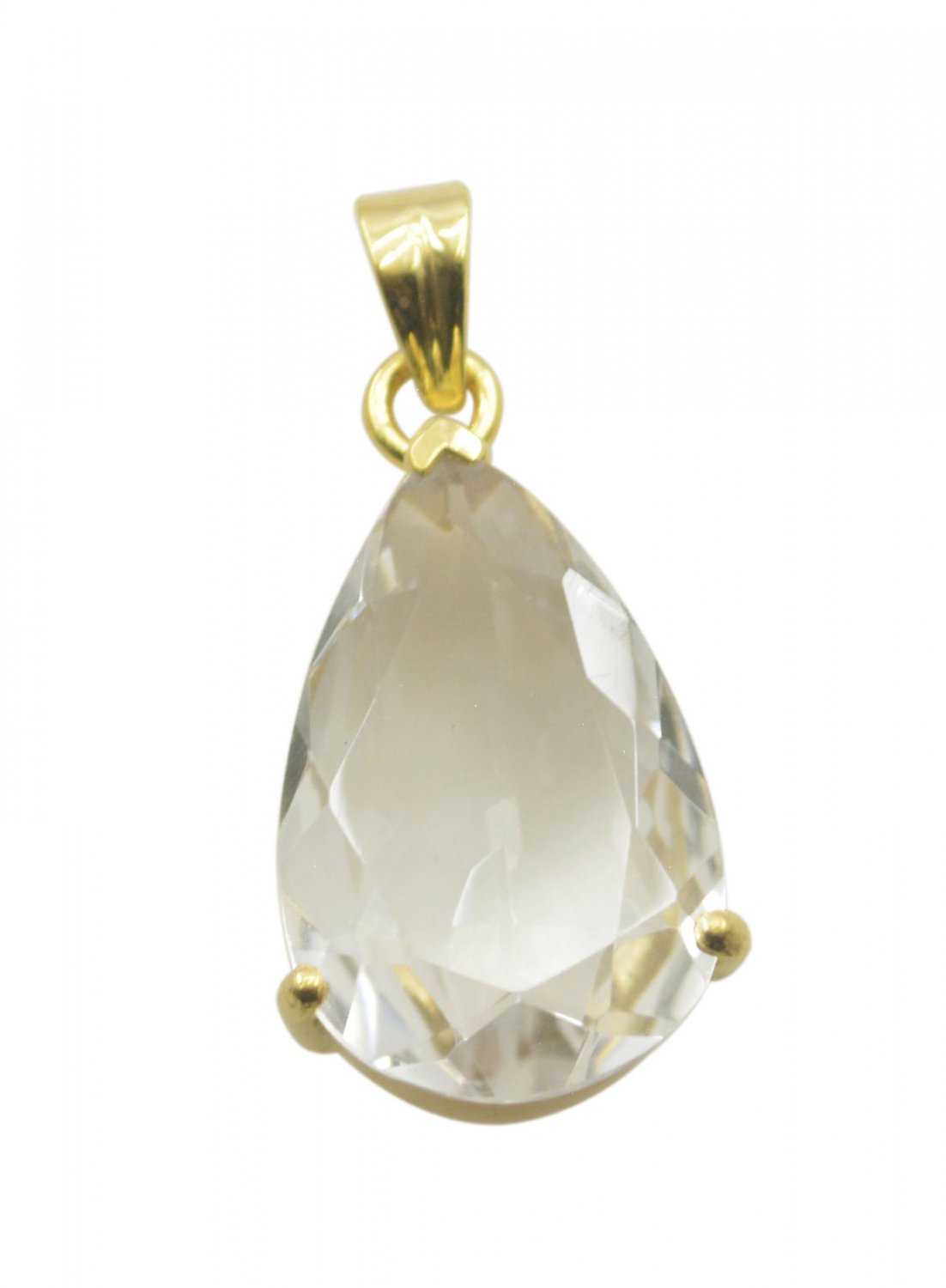 fine-looking Crystal Quartz Gold Plated White Pendant Glass usually US